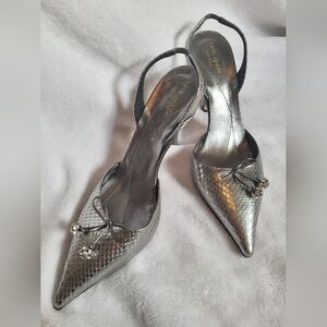 Kate Spade Silver Slingbacks